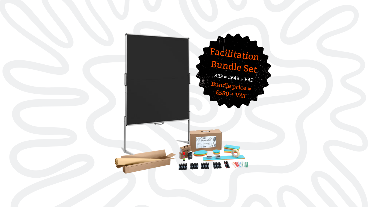 Neuland Pinboard, Paper and Delegate kit sold as a special 'Facilitation Bundle Set' in UK via Inky Shop UK