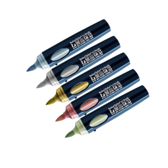 Range of metallic Neuland BigOne art brush nib marker colours, sold in UK by Inky Thinking Shop, official GB reseller.