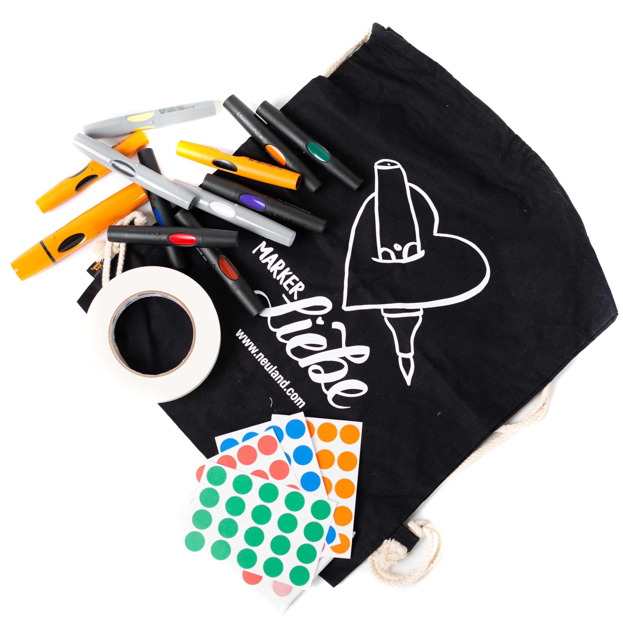 Product image of Meeting leaders midi kit, including outliner and marker pens, artist tape and voting dots - sold by Inky Thinking UK as official Neuland reseller