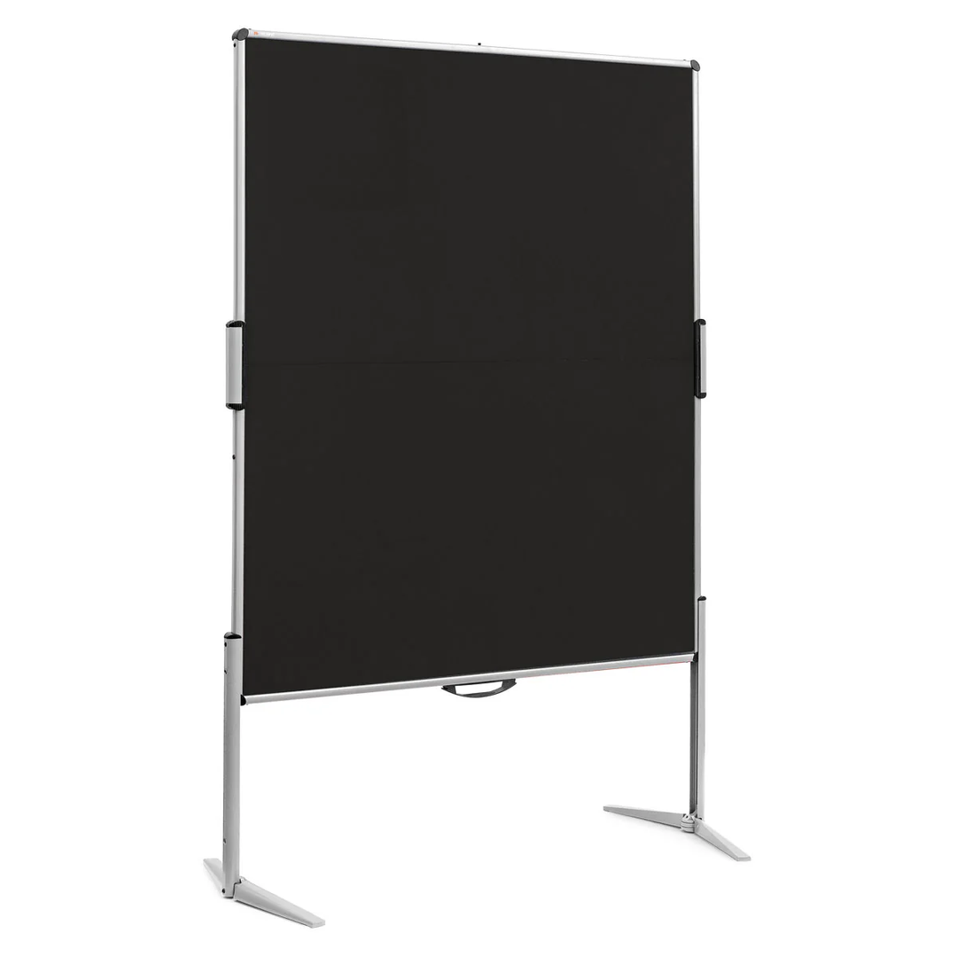 Black foam Neuland Pinboard with a grey frame on a white background ready for a meeting